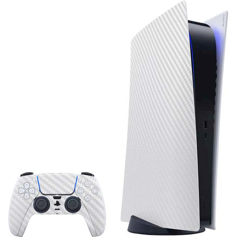 White Carbon Fiber Specialty Texture Material PS5 Digital Edition Bundle Skin
